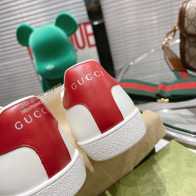 gucci頂級原版低幫鞋 古馳萬年經典情侶款小白鞋 男女款休閒板鞋 dx2752